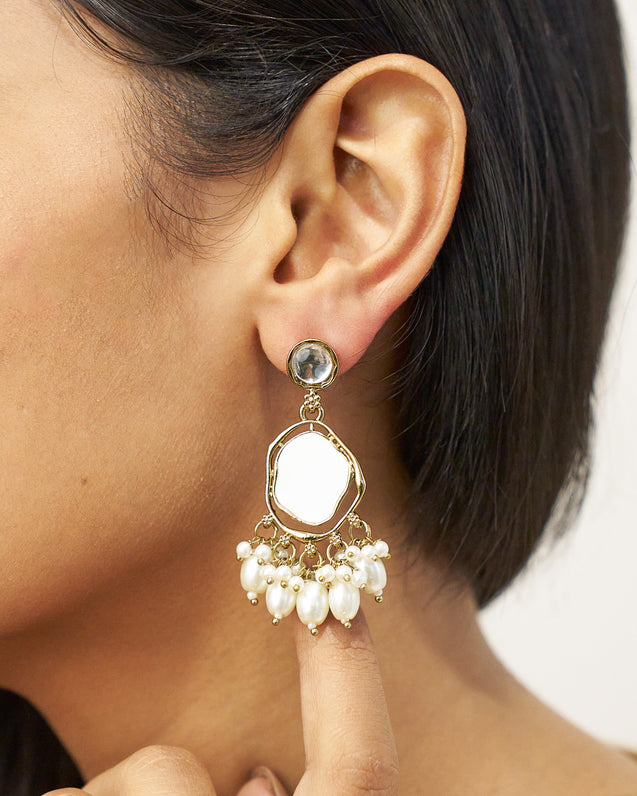 RUMI Ethnic Gold-plated Abstract Earrings