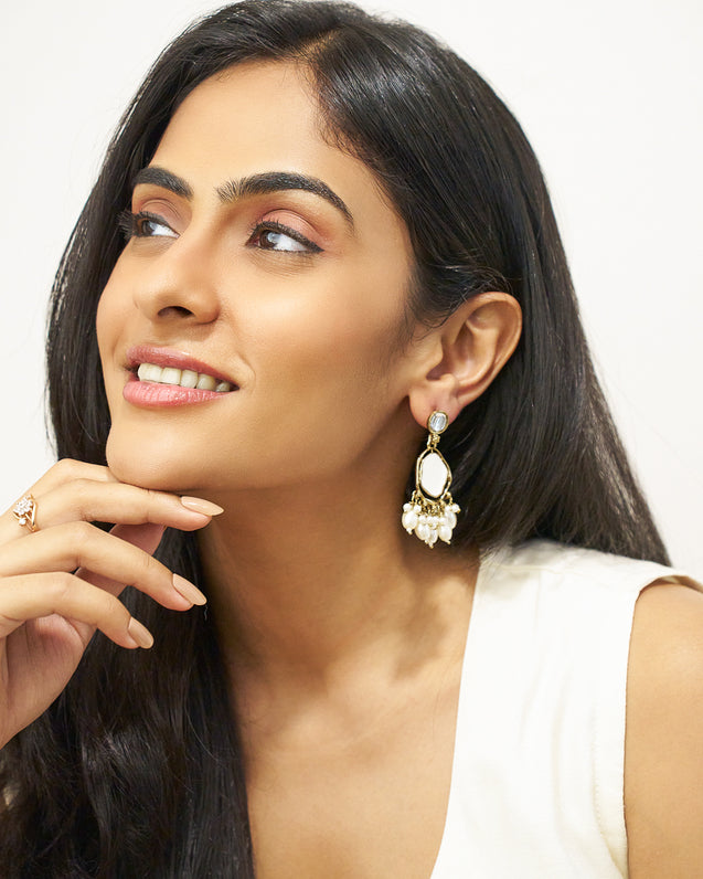 RUMI Ethnic Gold-plated Abstract Earrings