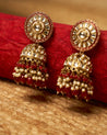 RUMI Maroon Kundan Jhumkas