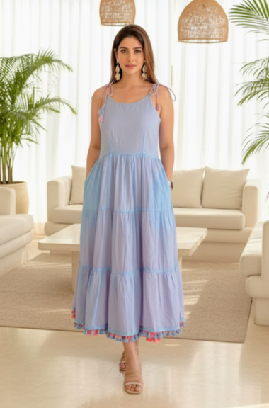 Blue/Pink  Reversible Gown