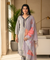 MALANG-Grey Three Piece Suit Set With Printed Dupatta