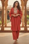 Rust Farshi Salwar with Raglan Sleeves