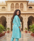 PHULJARI- Pastel Blue Three Piece set with Inner and Jacket
