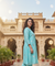PHULJARI- Pastel Blue Three Piece set with Inner and Jacket