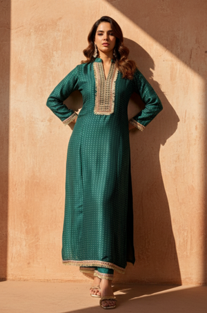 PHULJARI -Bottle Green  Two Piece Set