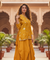 FITOOR-Golden Mustard Short Kurta with Drape Skirt