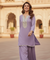 FITOOR -Lavender Short Kurta With Cowl Pant