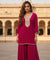 FITOOR - Magenta Short Kurta With Cowl Pant
