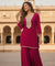 FITOOR - Magenta Short Kurta With Cowl Pant