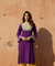 RAAS-Purple & Yellow  Glass Neckline Two Piece Set