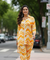 Honey Yellow chevron Printed Two Piece Set