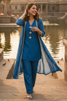 RANGAT- Cobalt Blue  Kurta with Pant and Jacket