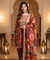 GEET-Royal Maroon Three Piece Suit Set With Printed Dupatta