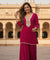 FITOOR - Magenta Short Kurta With Cowl Pant