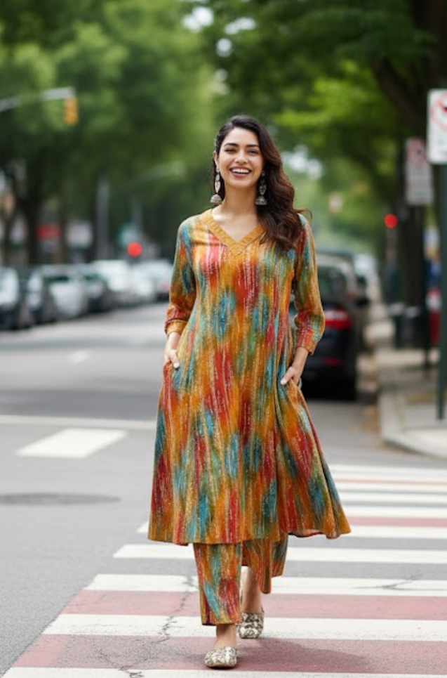 Multicolor Printed Two Piece Set