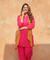 PHULJARI - Hot Pink Jacquard Patiala Set With Stole