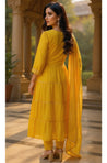Yellow  Anarkali  Three piece set with Dupatta