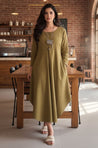 REZAAR-Olive Green  Cowl Dress