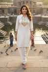 NOORANI-Cream Two Piece Patiala Set