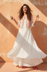 JUGNI-Long Dress with Neon Short Jacket