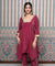 PASSORI-Maroon  Two Piece Set With Potli Bag