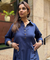 REZAAR-  Navy Blue Shirt Style Pocket Dress