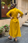 REZAAR- Mustard Yellow Shirt Style Pocket Dress