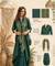 Rozana- Green Cotton Slub Elegant Fusion  Drape  Dress