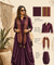 Rozana- Wine Cotton Slub Elegant Fusion  Drape  Dress