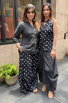 Rozana polka drape pants co ord set