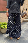 Rozana polka drape pants co ord set