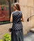 Rozana -  Black and White Polka Drape Skirt Set