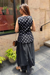 Rozana Polka Drape Skirt Set