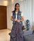 Rozana - Blue Printed Drape Skirt