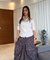 Rozana - Blue Printed Drape Skirt