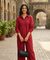 Rozana - Brick Red Cutwork Co-ord Set
