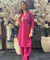 Rozana-Beetroot  Double Pocket Two Piece Set