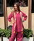 Rozana -Beetroot Pathani  Shirt Set With Stole