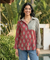 Jazba -Burgandy Dual Printed Stripe Shirt