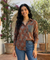 Jazba- Coffee Brown Pocket Printed Shirt