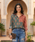 Jazba -Moss Green Dual Printed Stripe Shirt