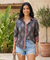 Jazba-Charcoal Grey floral Motif  Shirt