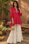 Mizaaj- Hot Pink Tunic Sharara Set