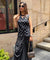 Rozana -  Black and White Polka Drape Skirt Set