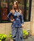 Rozana -Indigo Lotus Drape Skirt Set