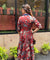 Rozana- Red Cotton Elegant Fusion Drape Dress