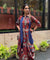 Rozana- Red Cotton Elegant Fusion Drape Dress