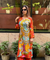 RIWAAYAT REBEL- Folk Inspired Orange Printed Straight Kurta Set With Pants