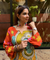 RIWAAYAT REBEL- Folk Inspired Orange Printed Straight Kurta Set With Pants