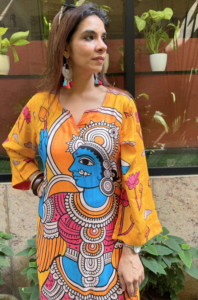 RIWAAYAT REBEL- Folk Inspired Yellow Printed Straight Kurta Set With Pants